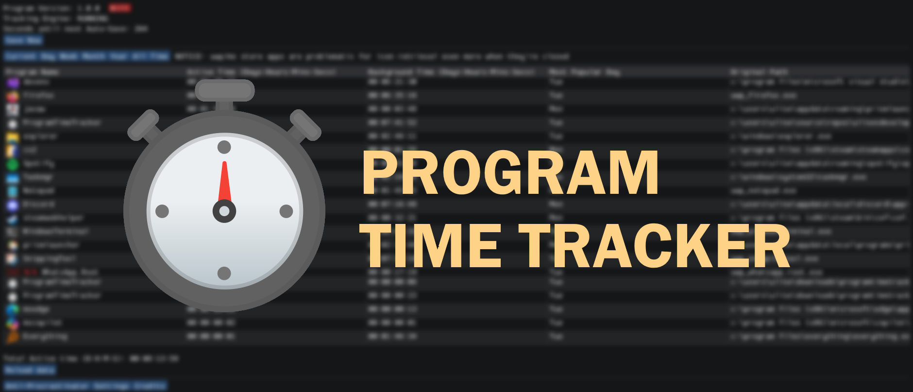 Program Time Tracker for Windows